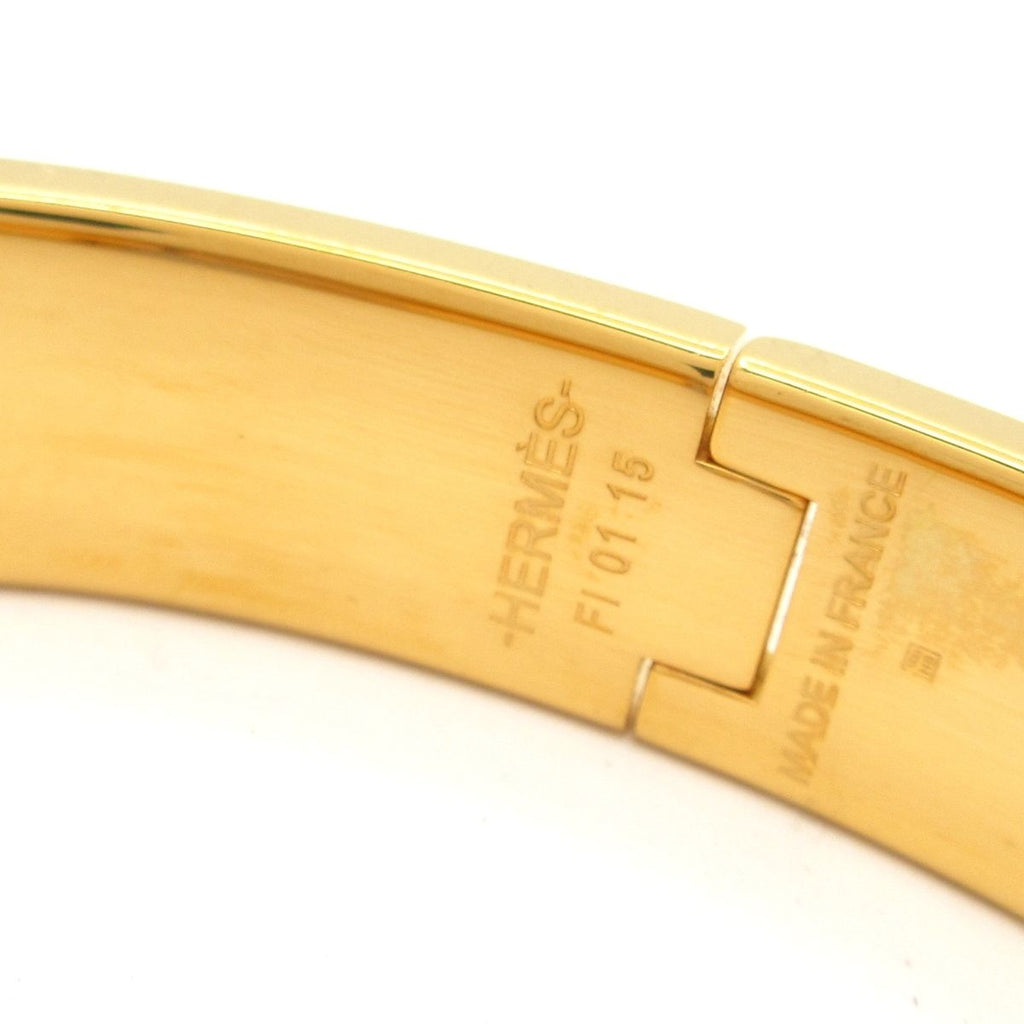 Hermes Bangle Clic H Gold Orange Bracelet — view 4