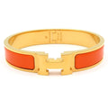 Hermes Bangle Clic H Gold Orange Bracelet