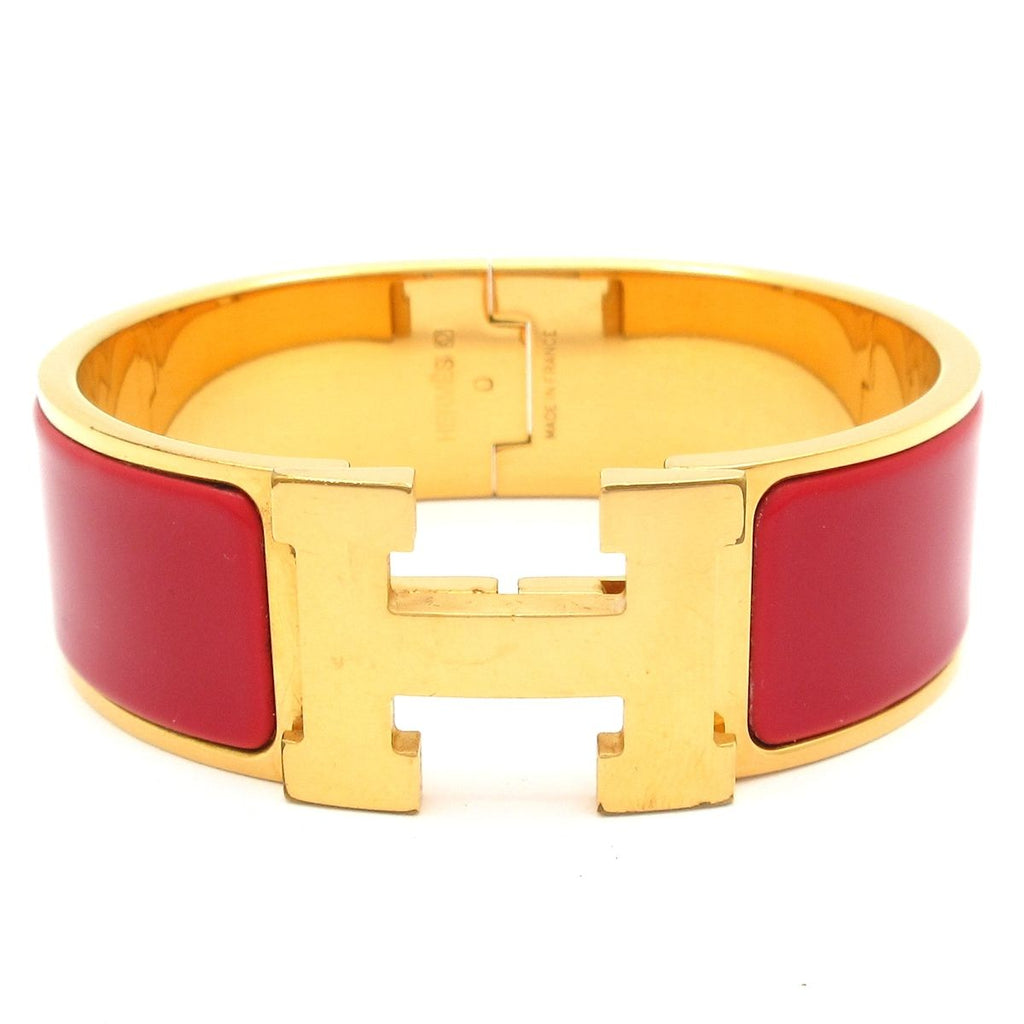 Hermes Bangle Clic Clac H Gold Red Bracelet
