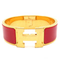 Hermes Bangle Clic Clac H Gold Red Bracelet