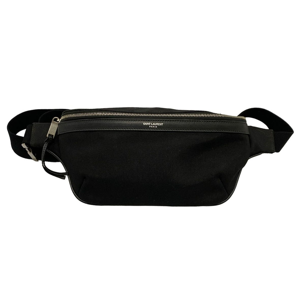 Saint Laurent Paris Waist Pouch Black Leather