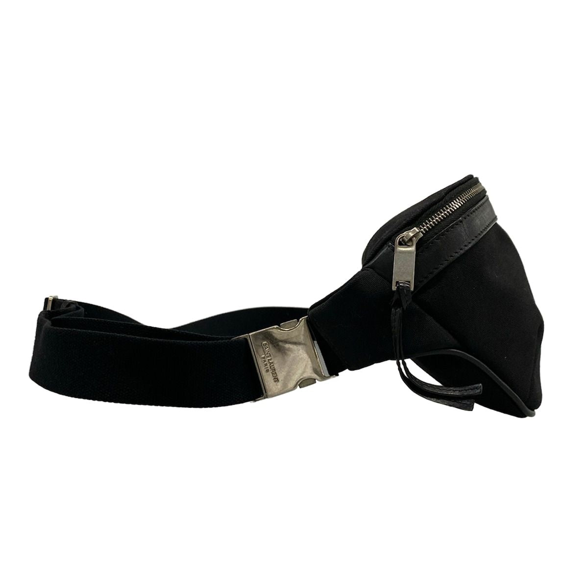 Saint Laurent Paris Waist Pouch Black Leather — view 2