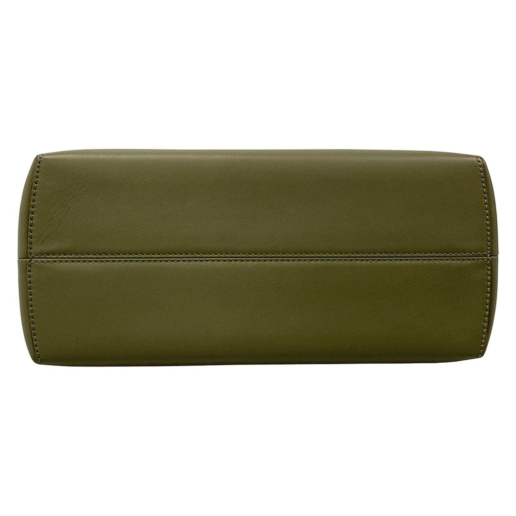 Fendi Handbag by the Way Khaki Dark Gray Beige Leather — view 5
