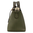 Fendi Handbag by the Way Khaki Dark Gray Beige Leather — view 4