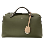 Fendi Handbag by the Way Khaki Dark Gray Beige Leather