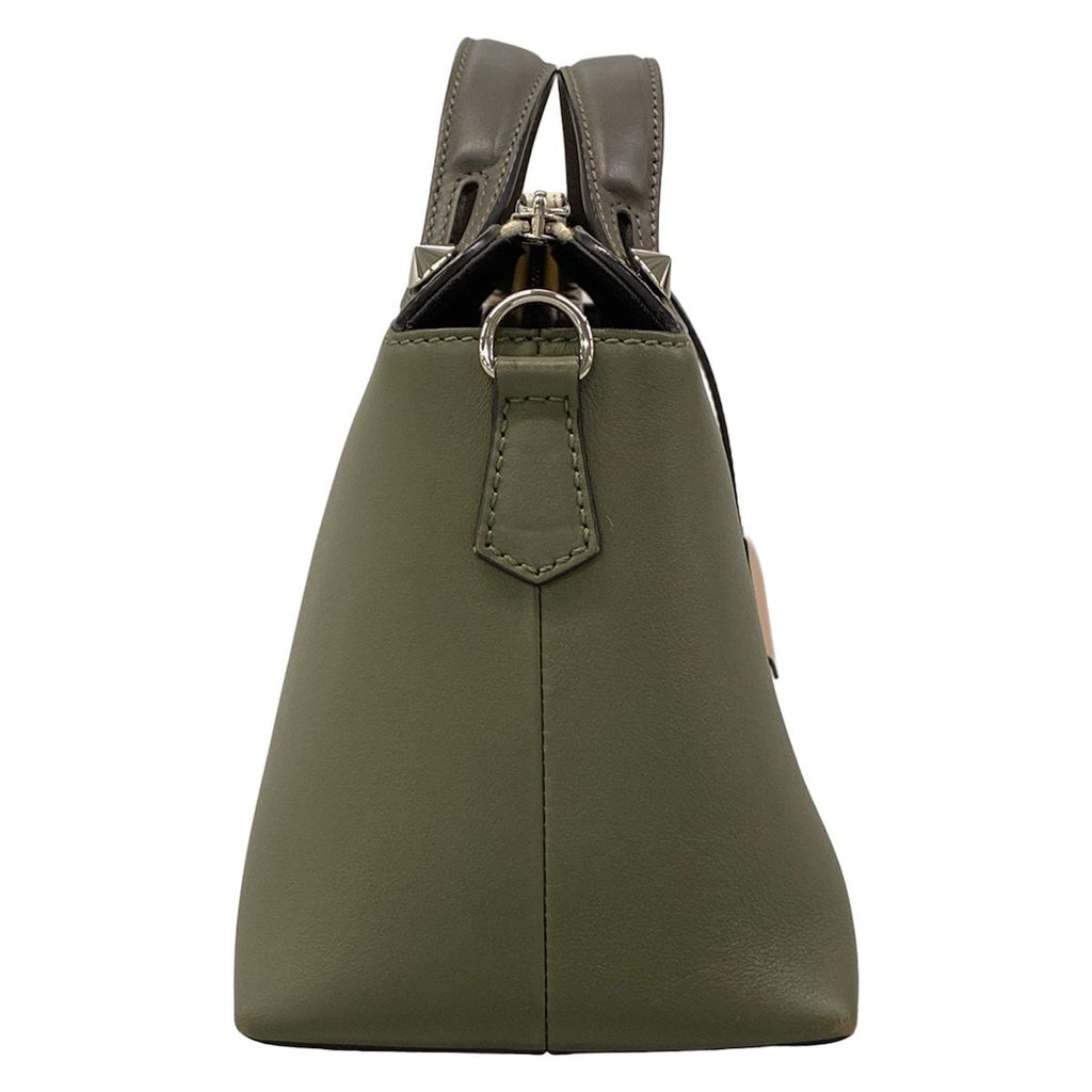 Fendi Handbag by the Way Khaki Dark Gray Beige Leather — view 2