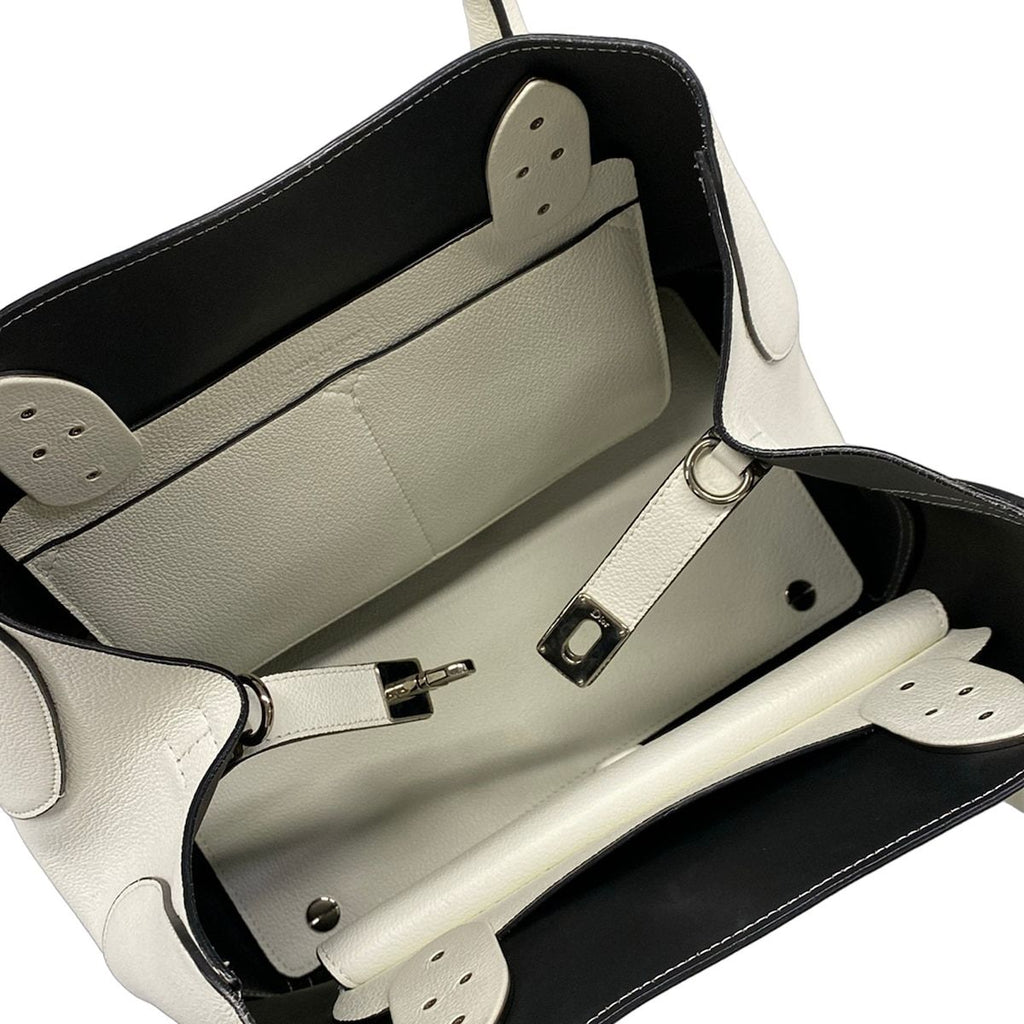 Dior Tote Bag Open Bar White Leather — view 7