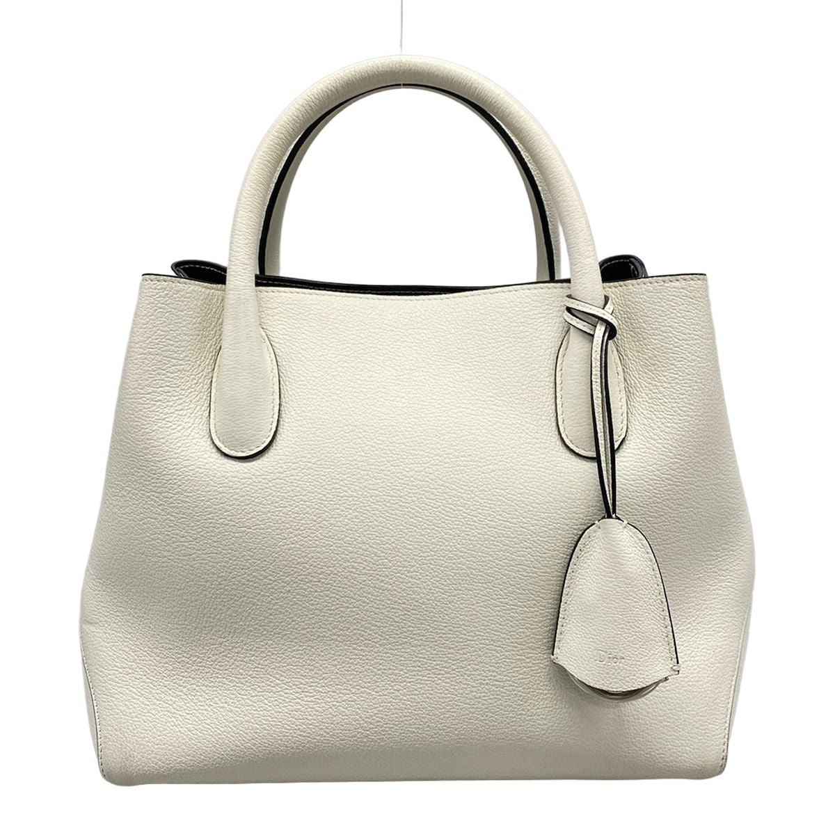 Dior Tote Bag Open Bar White Leather