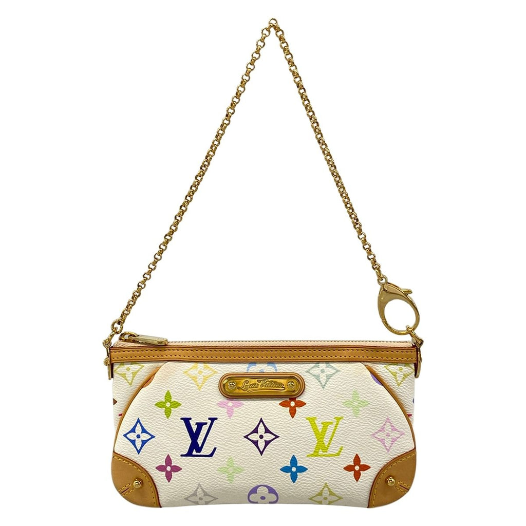 Louis Vuitton Handbag Monogram Multicolor Pochette Mila MM Blanc