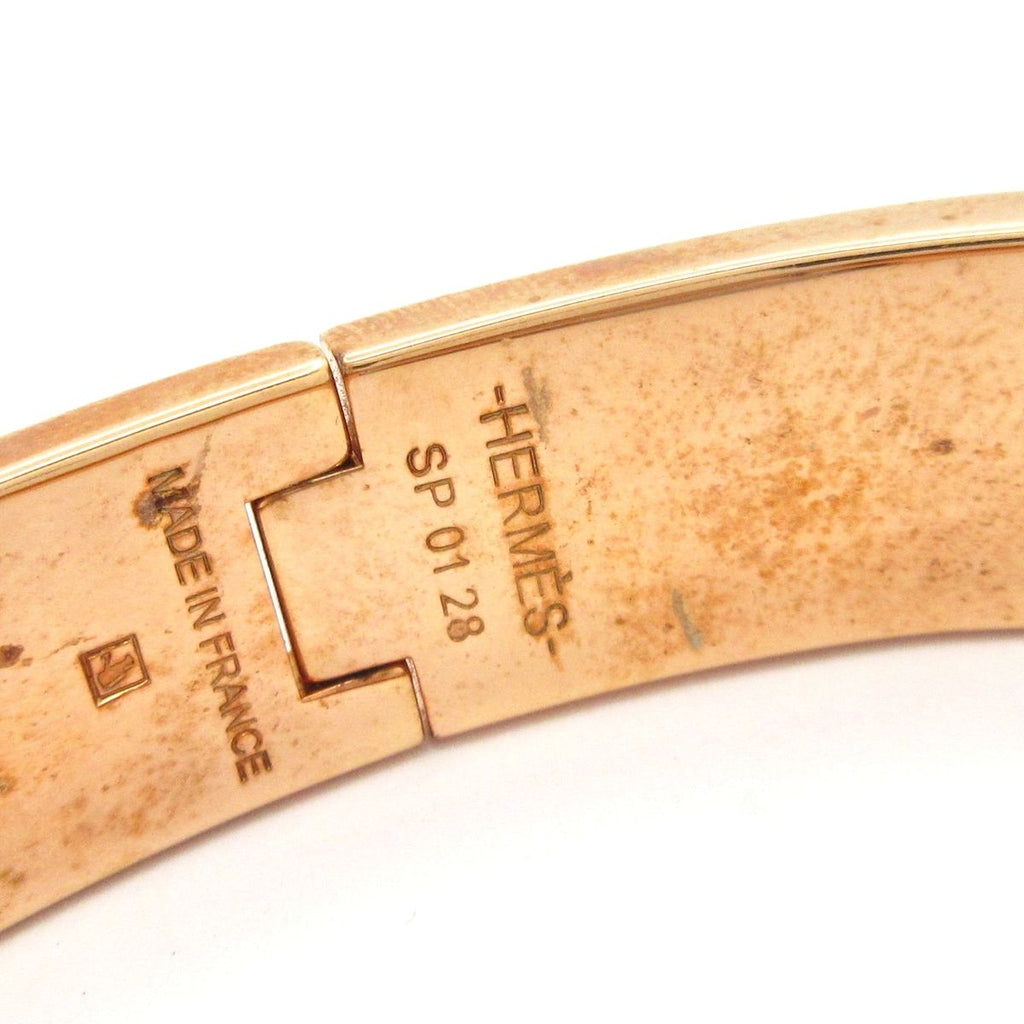 Hermes Bangle Clic H Pink Gold Brown Bracelet — view 4