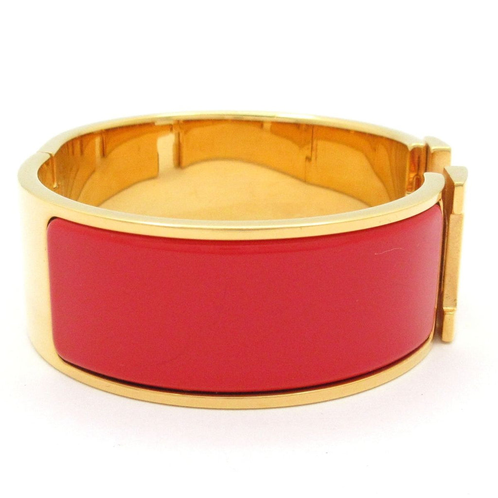 Hermes Bangle Clic Clac Gold Red Bracelet — view 2