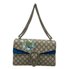 Gucci Shoulder Bag Dionysus Beige Blue Silver