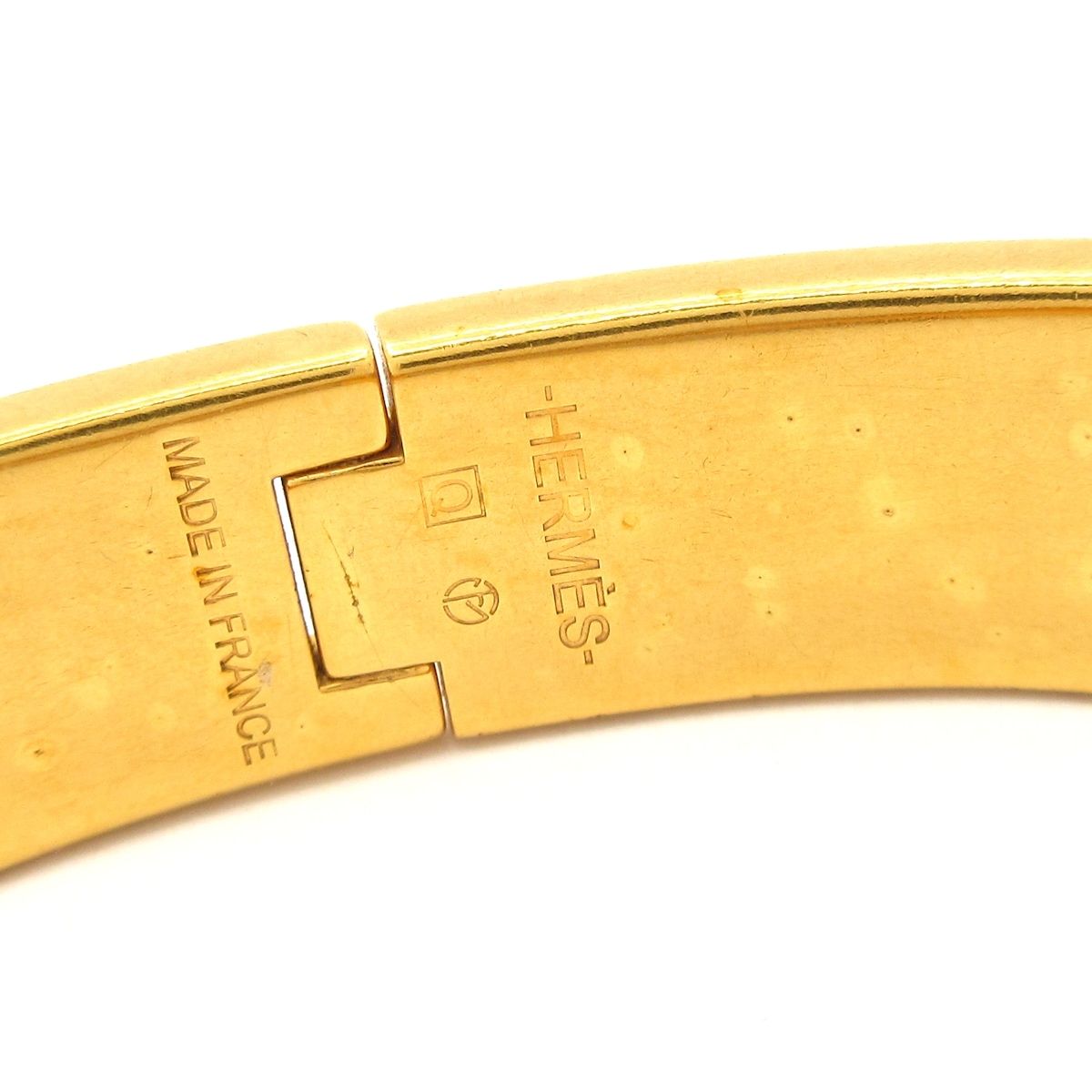 Hermes Bangle Clic H Gold White Bracelet — view 4