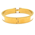 Hermes Bangle Clic H Gold White Bracelet — view 3
