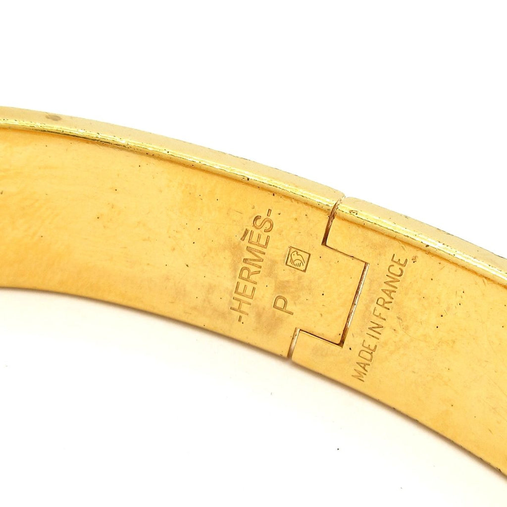 Hermes Bangle Clic H Gold Black Bracelet — view 4