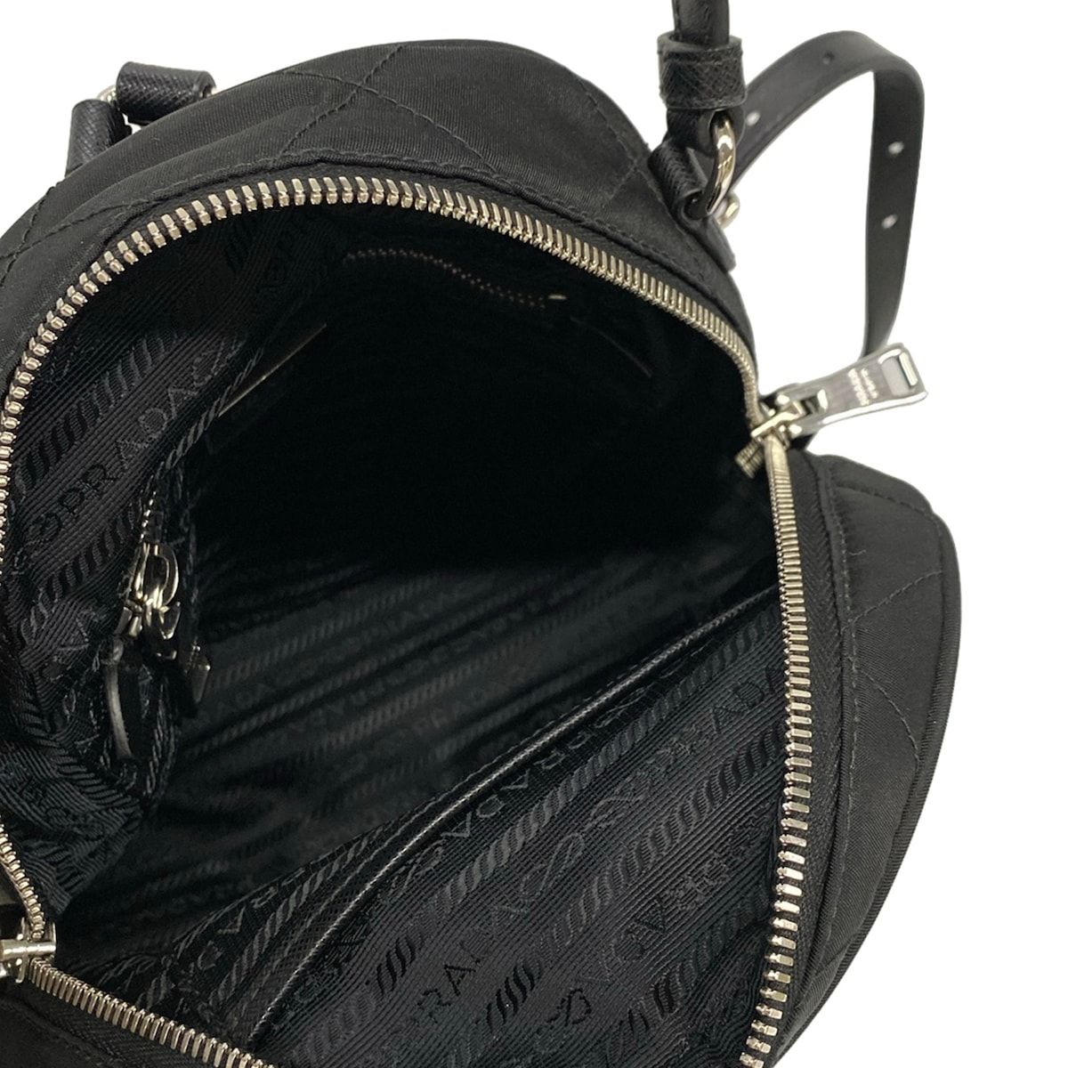 Prada Backpack Tessuto Impunto Black Quilted Leather — view 7