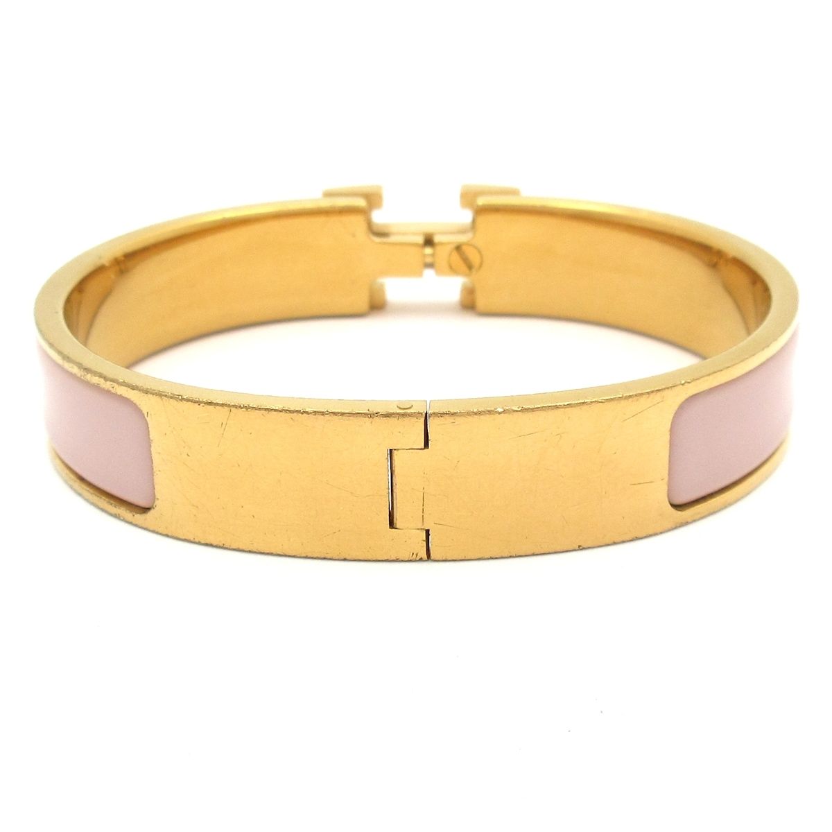 Hermes Bangle Clic Clac Gold Pink Bracelet — view 3