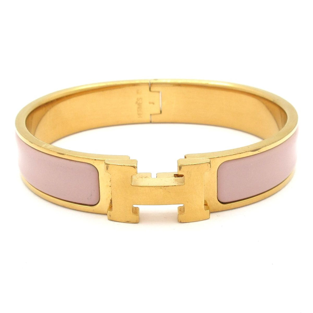 Hermes Bangle Clic Clac Gold Pink Bracelet