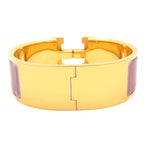 Hermes Bangle Clic Clac H Gold Purple Bracelet — view 3