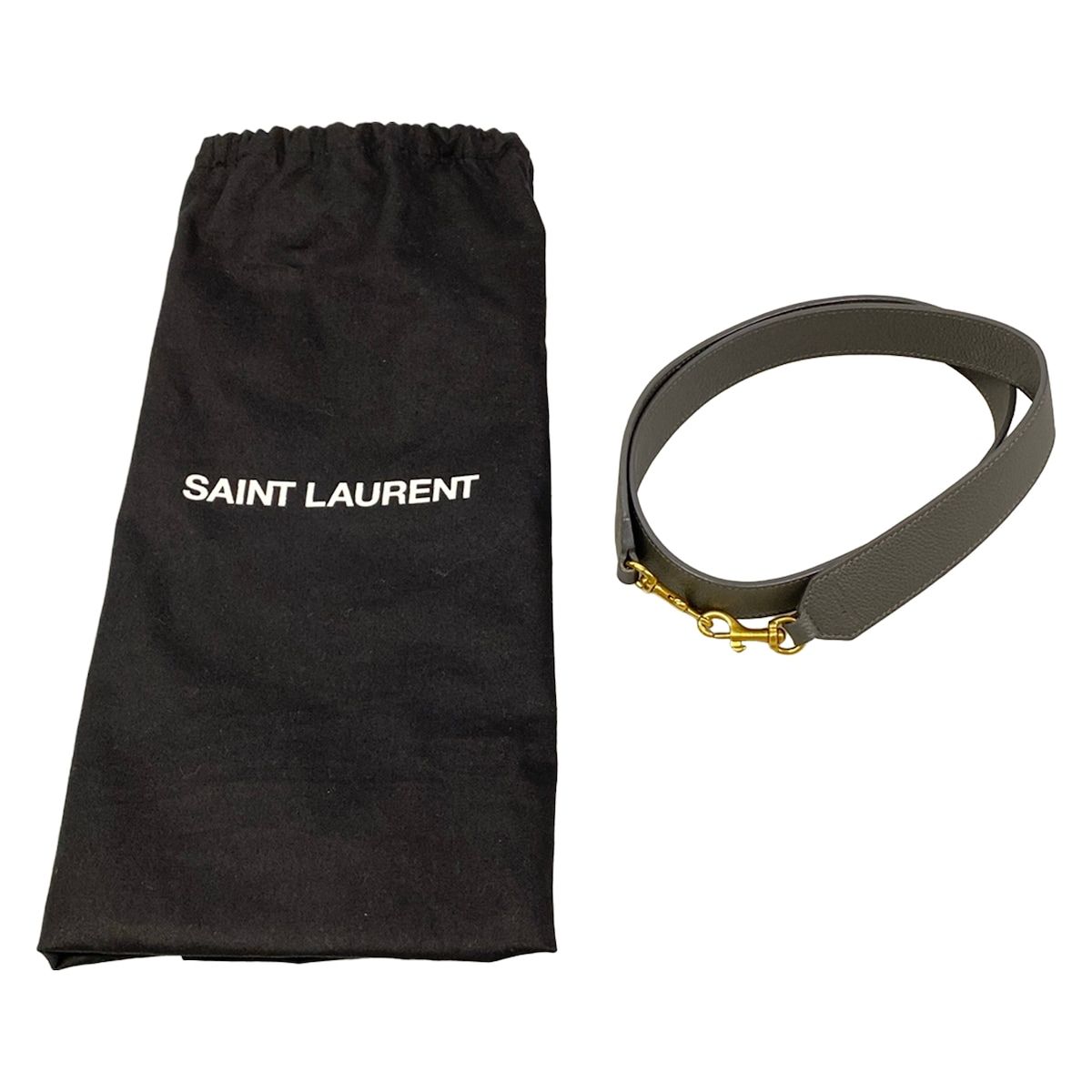 Saint Laurent Paris Handbag Downtown Baby Dark Gray Leather — view 8