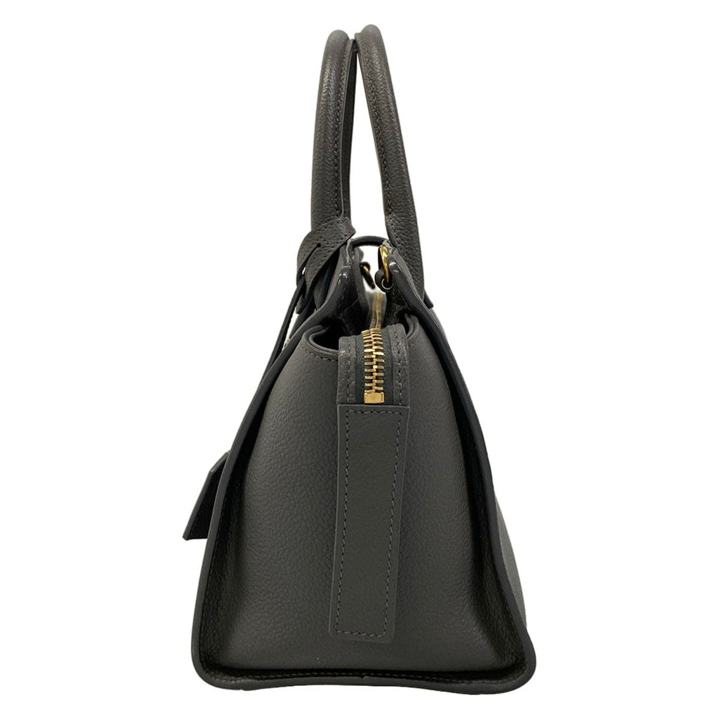 Saint Laurent Paris Handbag Downtown Baby Dark Gray Leather — view 4