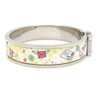 Hermes Bangle Clic H Silver White Bracelet — view 2