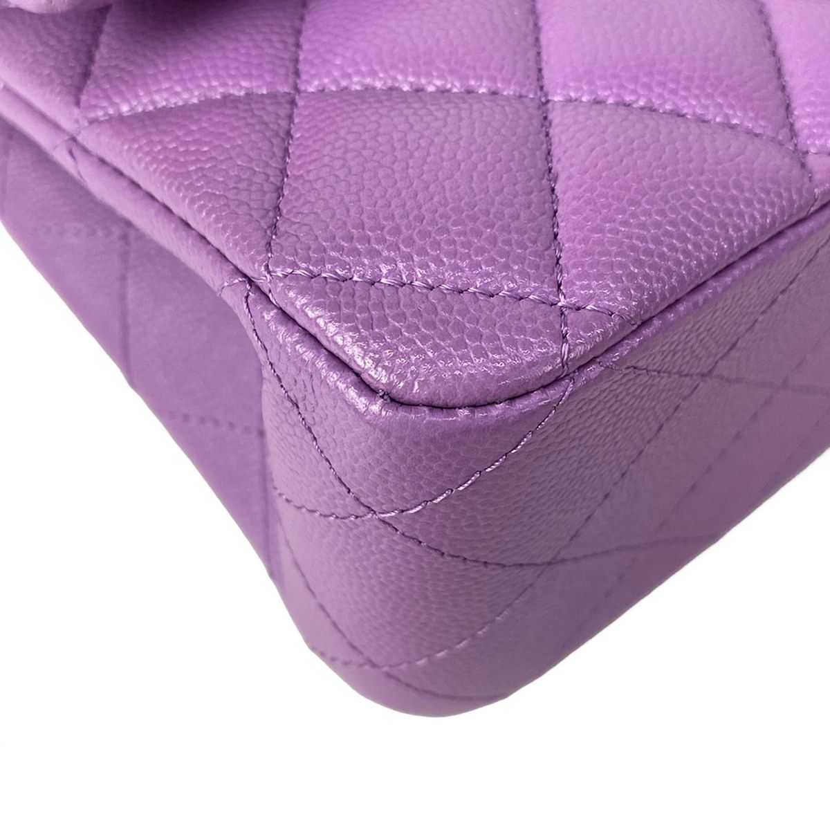 Chanel Shoulder Bag Double Flap Quilted Purple Chain Gold — view 6