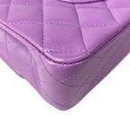 Chanel Shoulder Bag Double Flap Quilted Purple Chain Gold — view 8