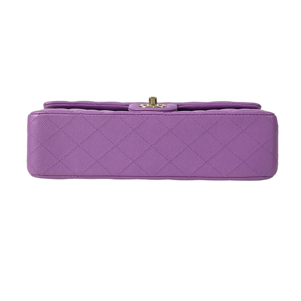 Chanel Shoulder Bag Double Flap Quilted Purple Chain Gold — view 5