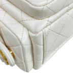 Chanel Shoulder Bag Quilted Hobo White Gold Chain Lambskin — view 6