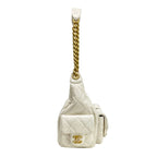Chanel Shoulder Bag Quilted Hobo White Gold Chain Lambskin — view 2