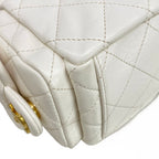 Chanel Shoulder Bag Quilted Hobo White Gold Chain Lambskin — view 8