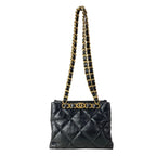 Chanel Shoulder Bag Quilted Small Shopping Black Chain Gold