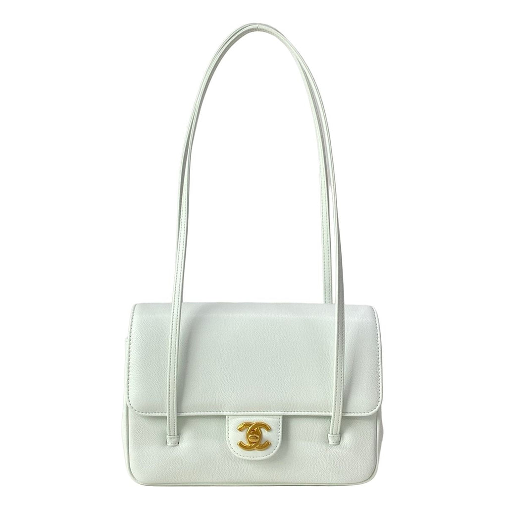 Chanel Shoulder Bag Small Flap Light Blue Gold