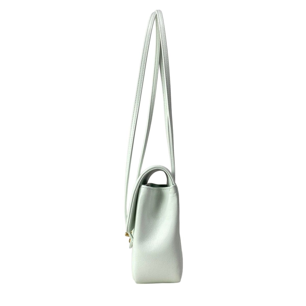 Chanel Shoulder Bag Small Flap Light Blue Gold — view 4