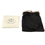 Prada Handbag Mac Glitter Bag Beige Dark Brown Cotton Leather — view 8