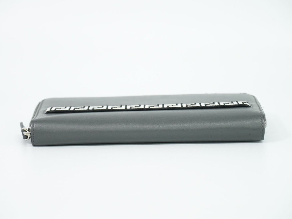 Fendi Zucca Zip Around Wallet Travel Leather Gray — view 3