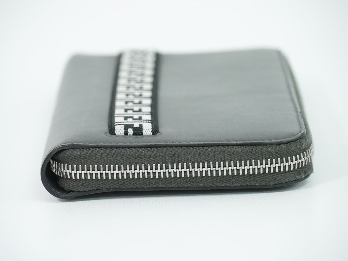 Fendi Zucca Zip Around Wallet Travel Leather Gray — view 4