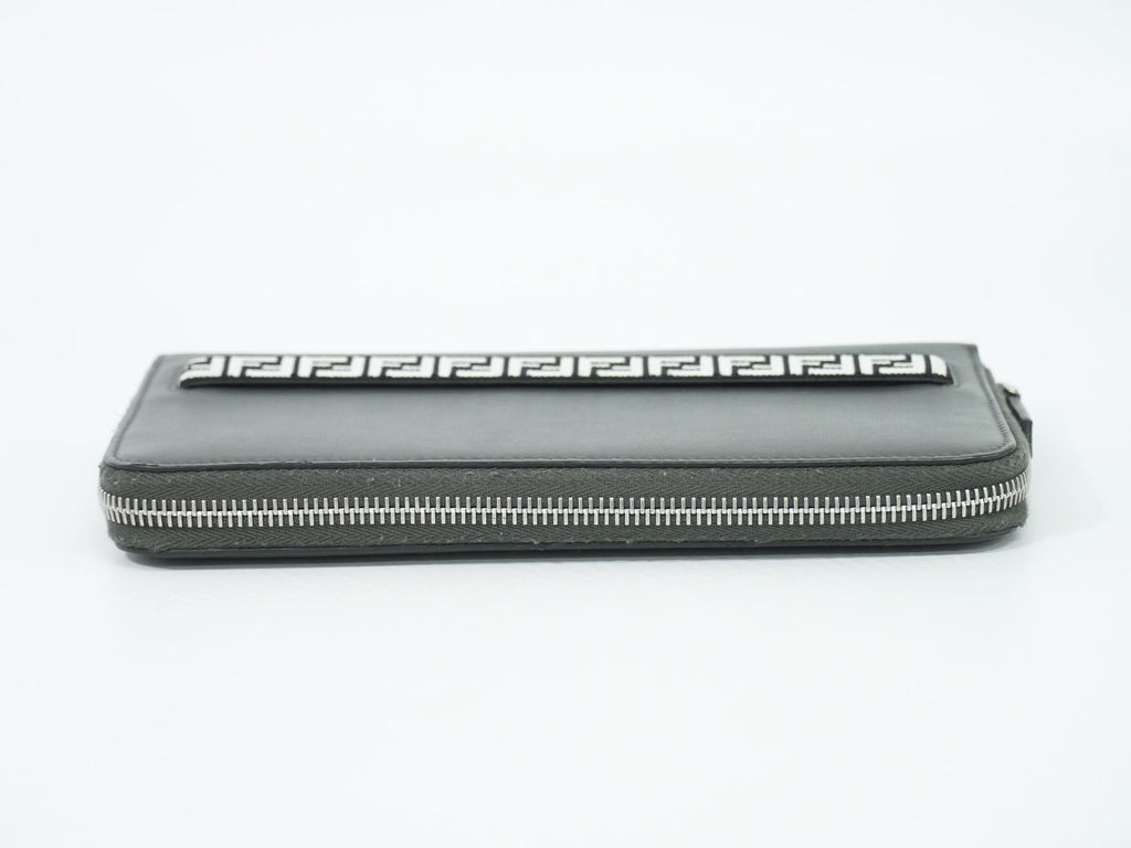 Fendi Zucca Zip Around Wallet Travel Leather Gray — view 5