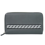 Fendi Zucca Zip Around Wallet Travel Leather Gray