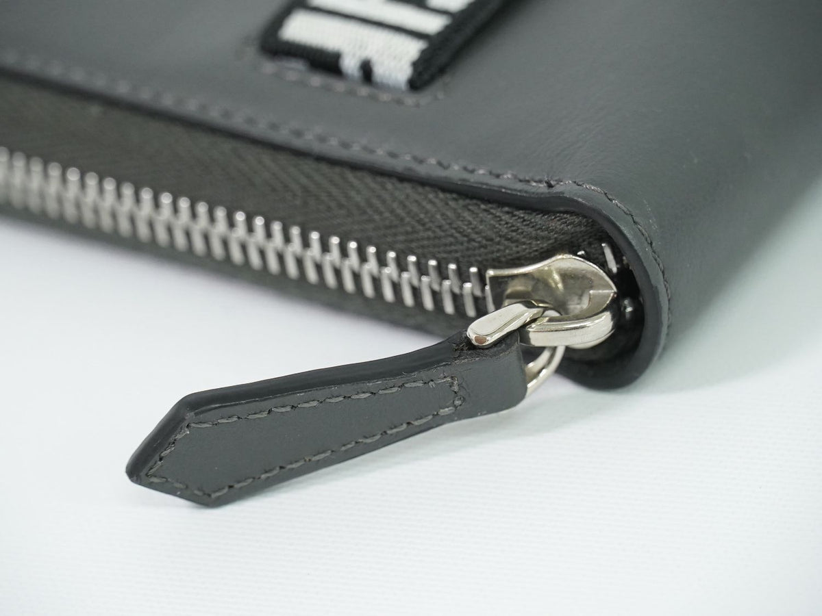Fendi Zucca Zip Around Wallet Travel Leather Gray — view 6