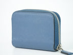 Prada Leather Zip Around Coin Purse Blue — view 2