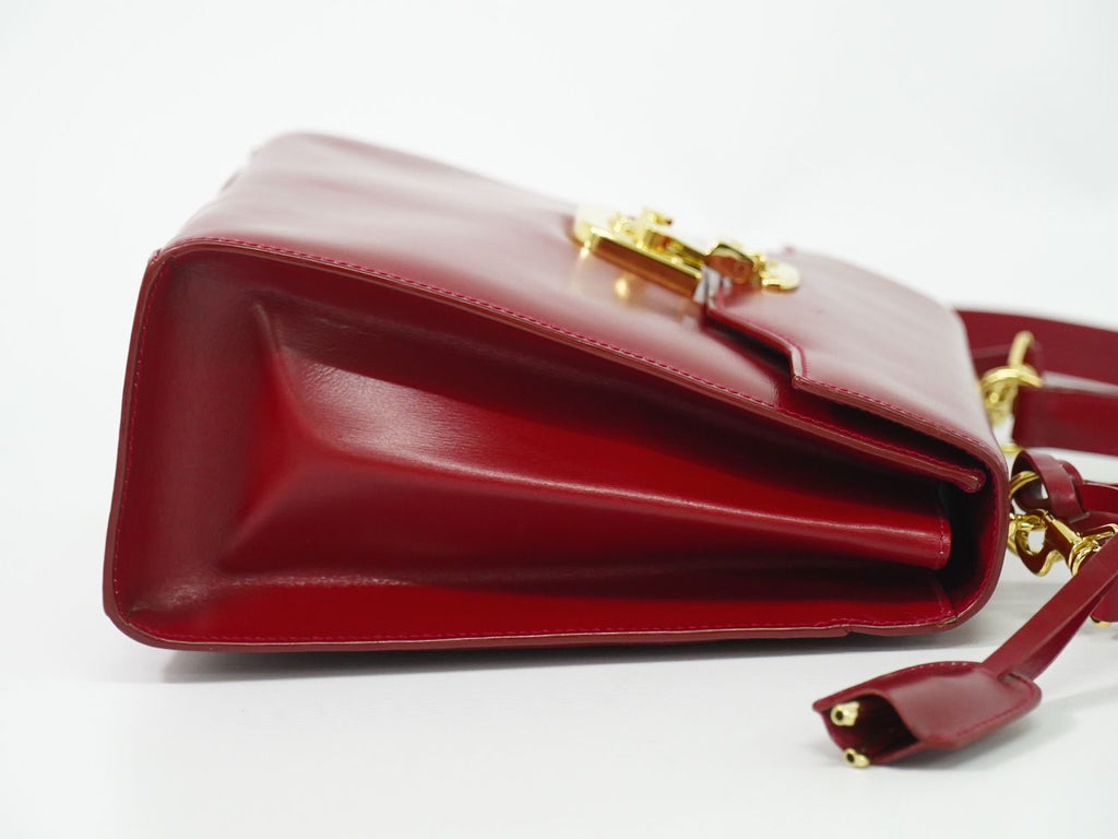 Gucci Lock 2-Way Shoulder Bag Pochette Leather Red — view 4