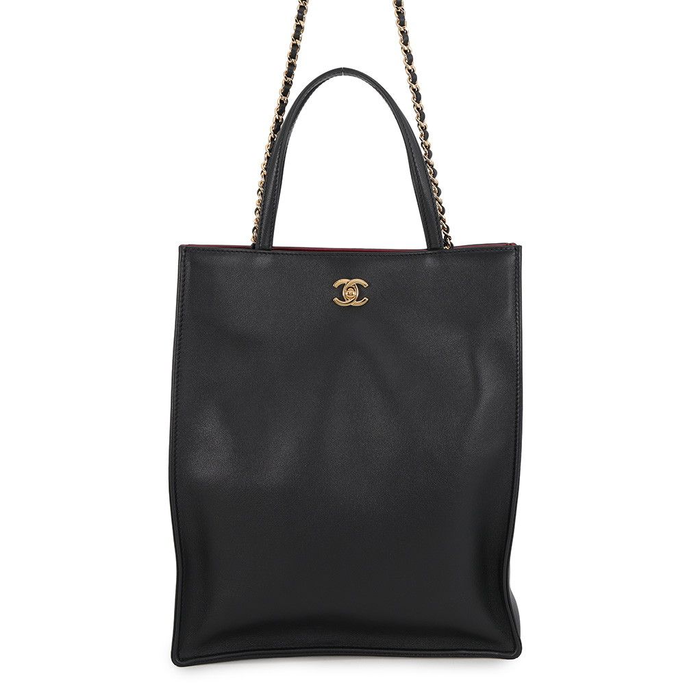 Chanel Tote Bag Small Shopping CC Logo Black