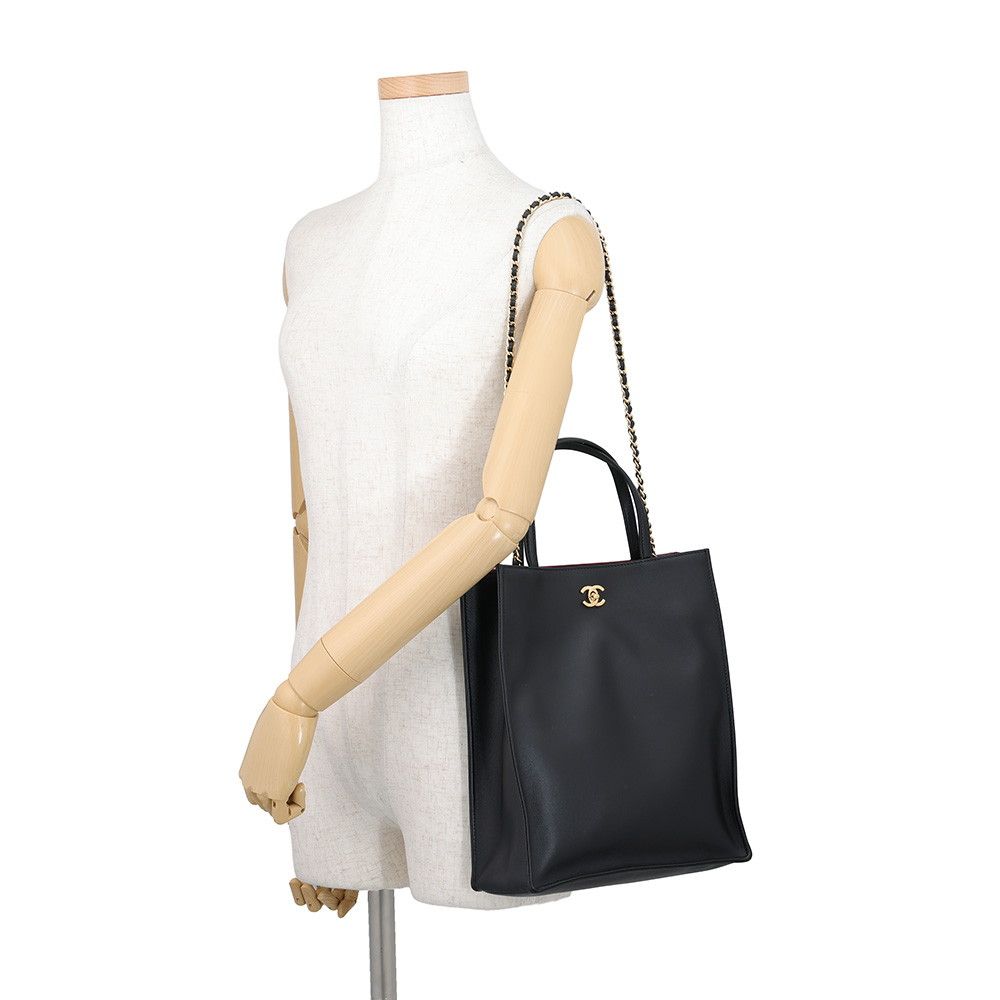 Chanel Tote Bag Small Shopping CC Logo Black — view 5