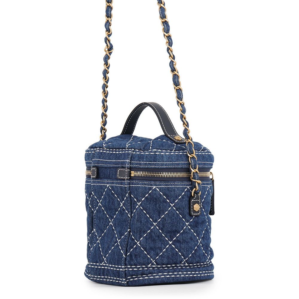 Chanel Chain Shoulder Bag Quilted CC Logo Vanity Denim — view 2