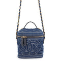 Chanel Chain Shoulder Bag Quilted CC Logo Vanity Denim