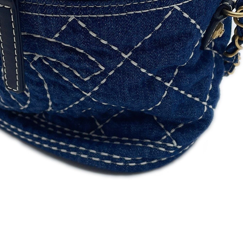 Chanel Chain Shoulder Bag Quilted CC Logo Vanity Denim — view 8