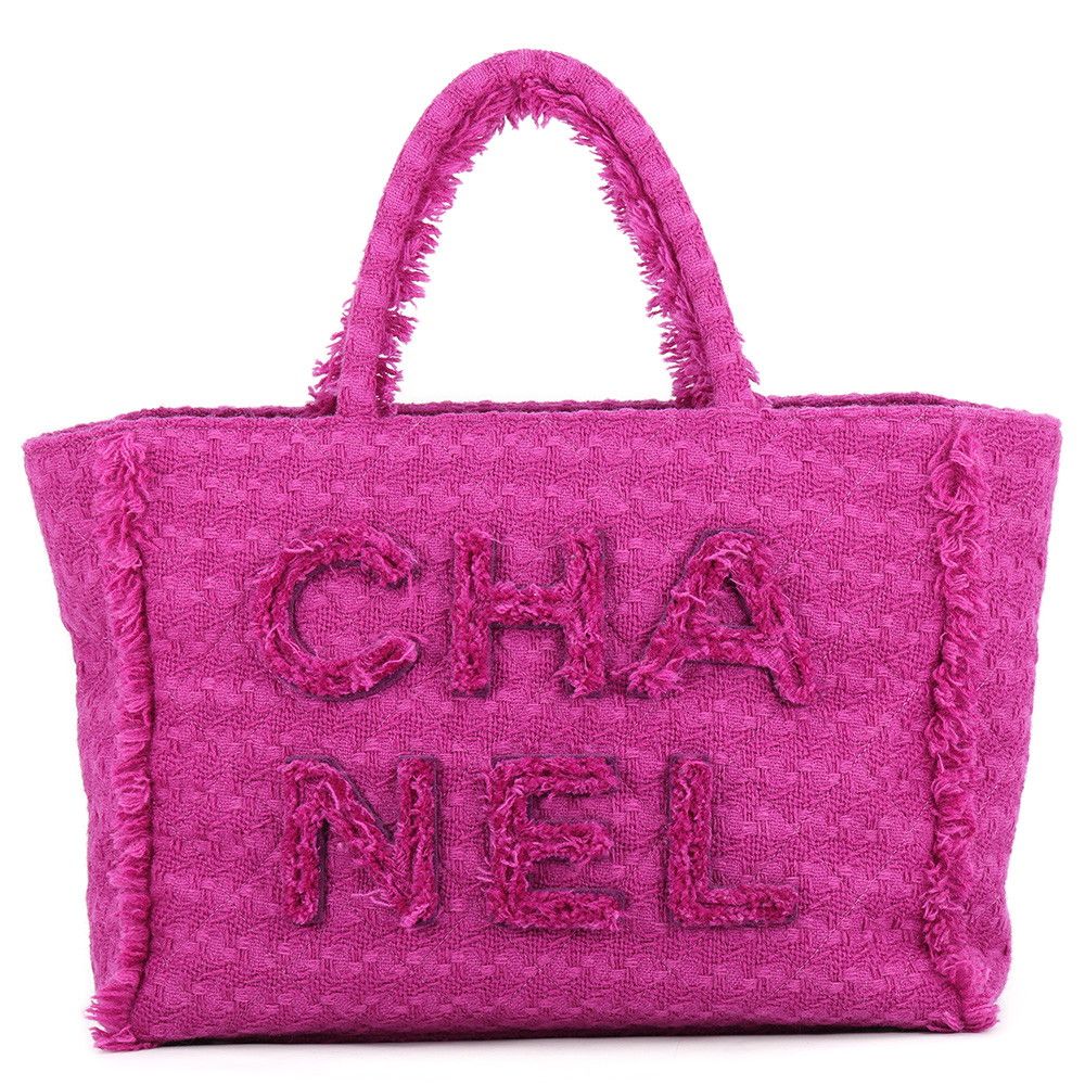 Chanel Tote Bag Shopping Logo Tweed