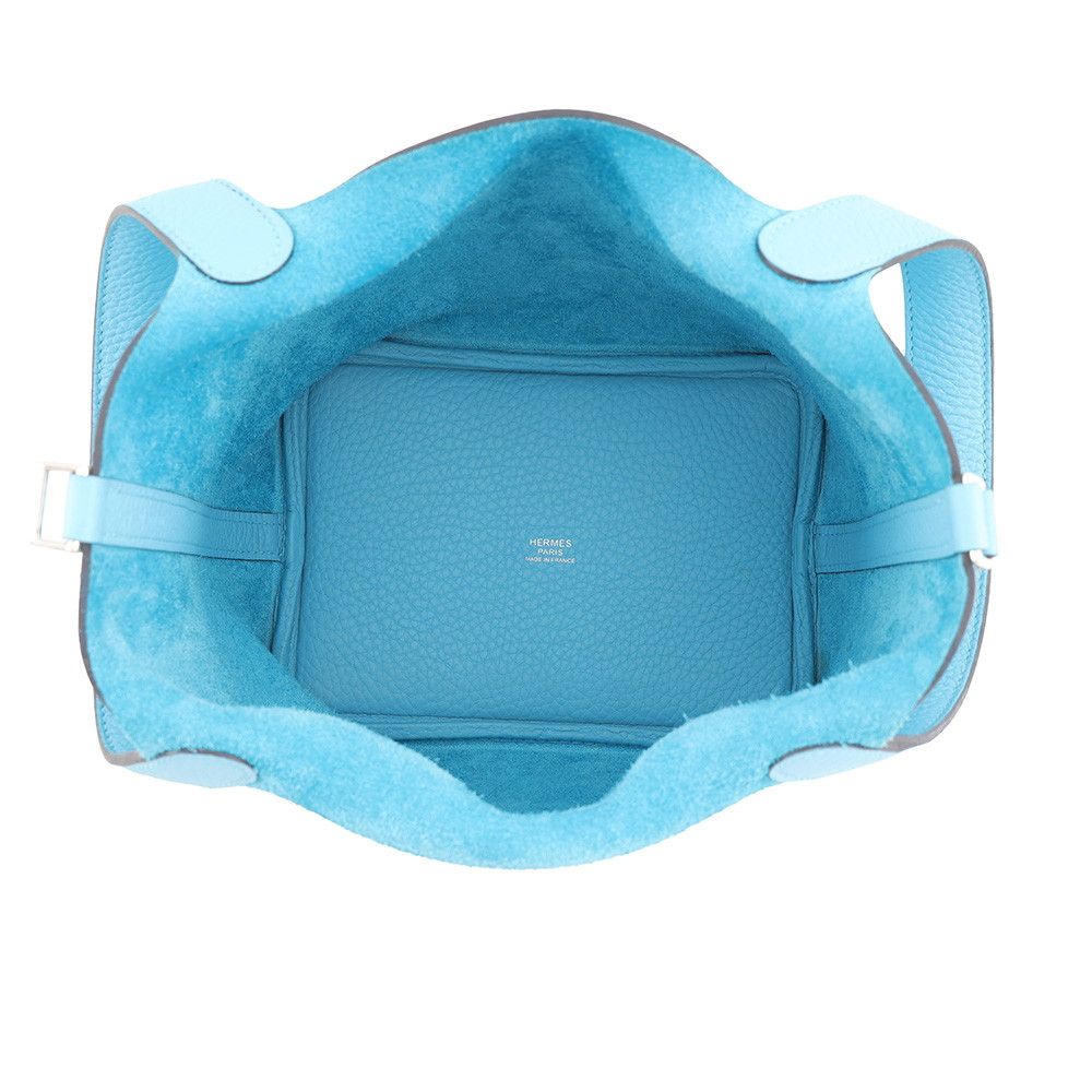 Hermes Handbag Picotin Lock PM Blue Nord Silver Taurillon Clemence Tote — view 5